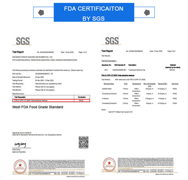 FDA&LFGB Certification