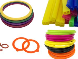 Different silicone molded products in various colors